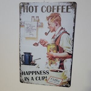 Vintage Coffee Metal Sign - Multicolor